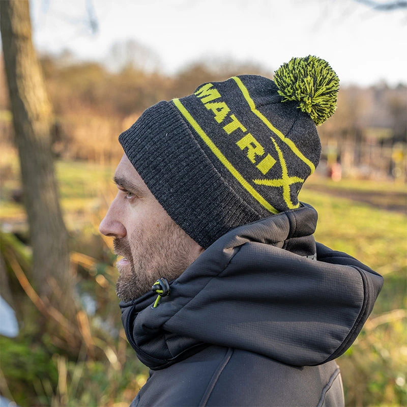 Matrix Lime & Grey Bobble Hat